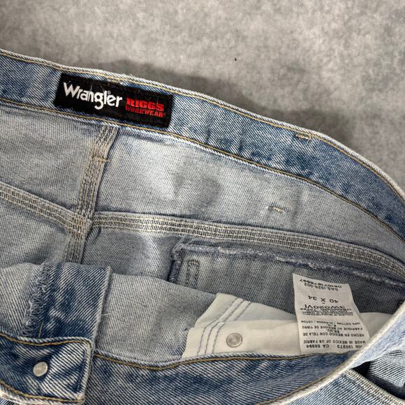 Wrangler Riggs Workwear Light Wash Carpenter Jeans - Size: 40x34 - Picture 3 of 7